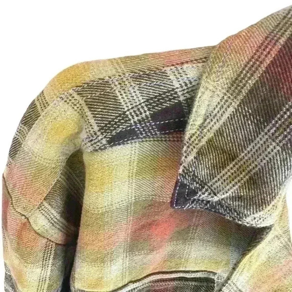 Free People We The Free Izzie Cargo Shirt Olive Combo NWOT Xs Shacket - Picture 6 of 10